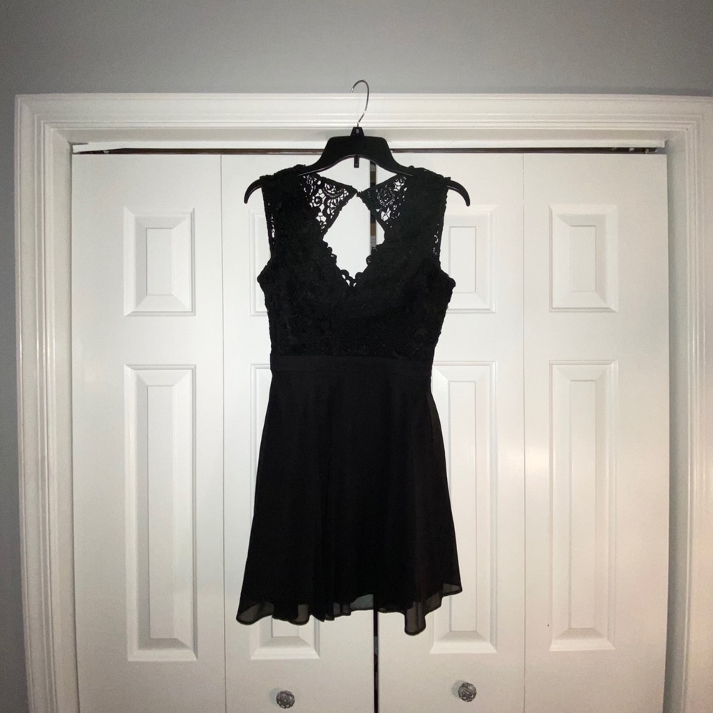 Lulus Black Lace Flow Dress